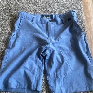 Hurley youth boys  Light Blue Flat Front Shorts.